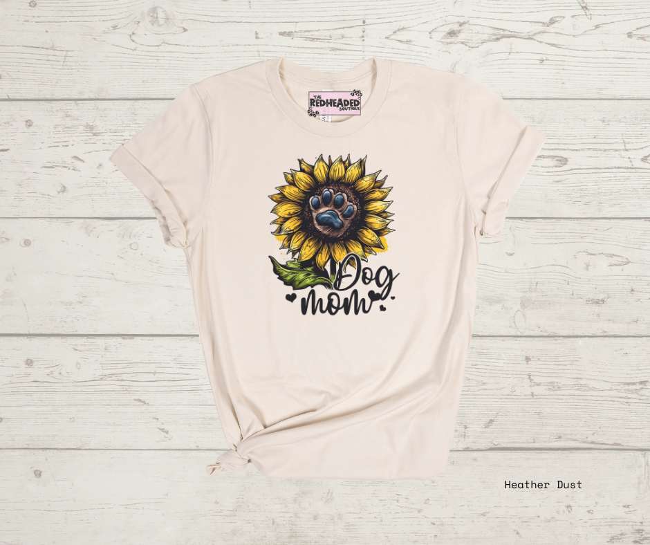 Sunflower Dog Mom T-shirt