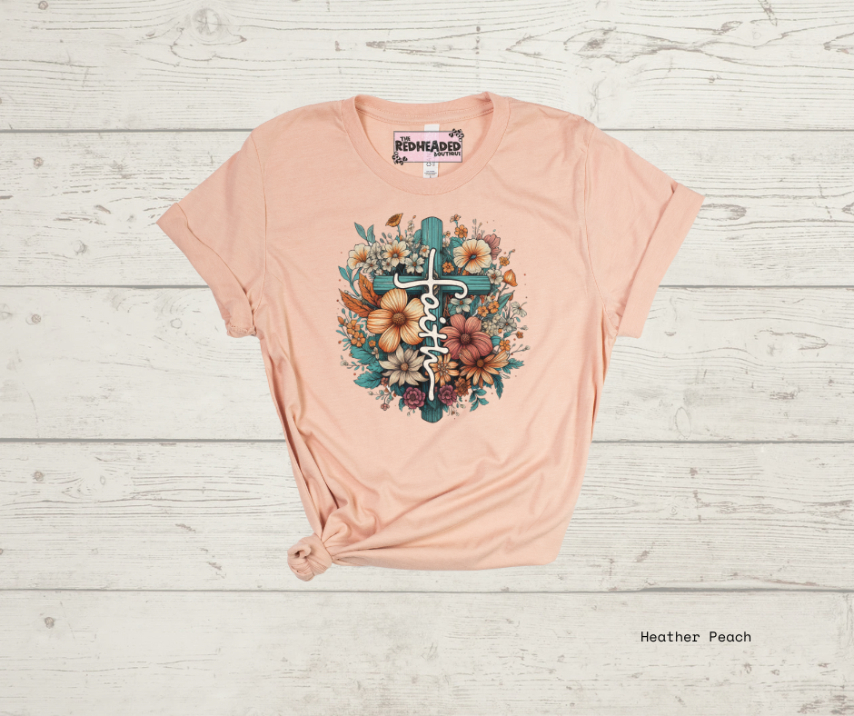 Floral Faith Cross T-shirt
