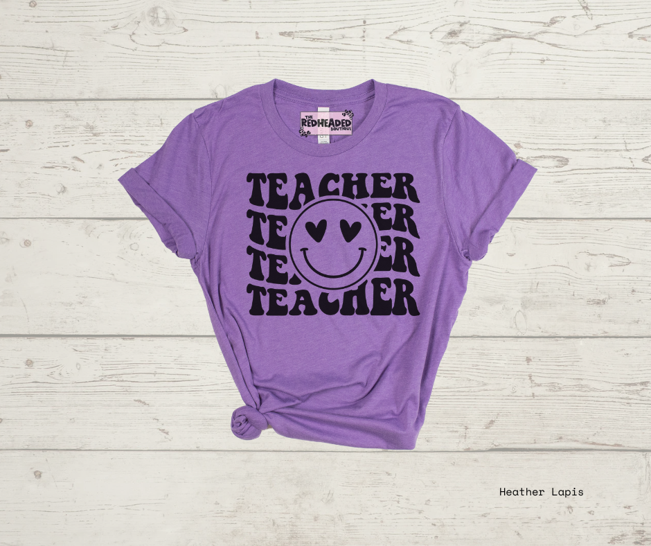 Stacked Teacher Smiley T-shirt