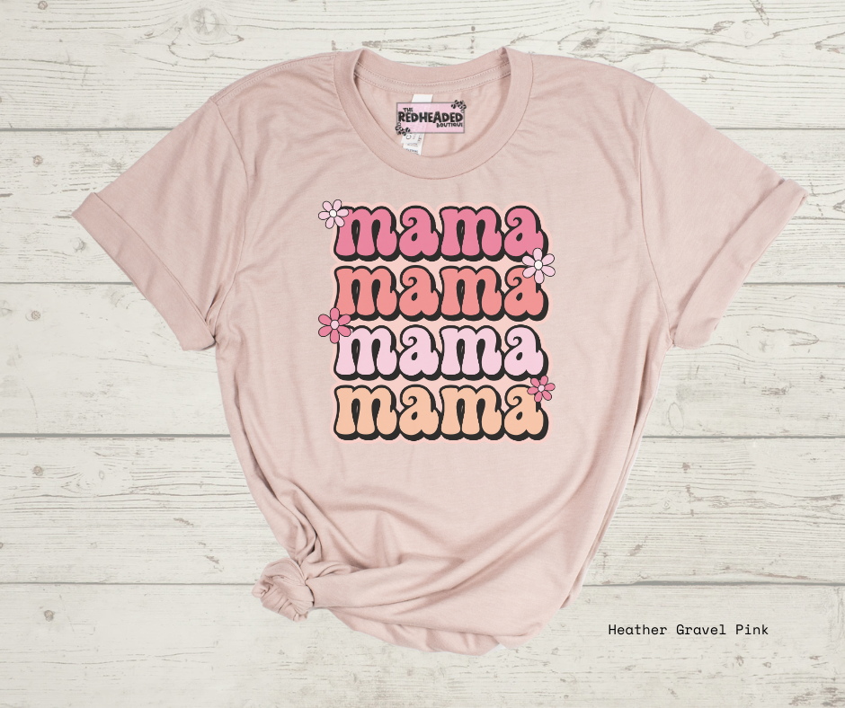 Retro Stacked Mama T-shirt