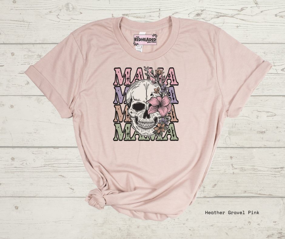 Skull Stacked Mama T-shirt