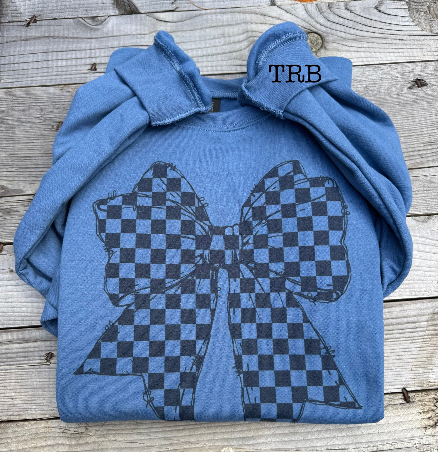 Checkered Bow Crewneck