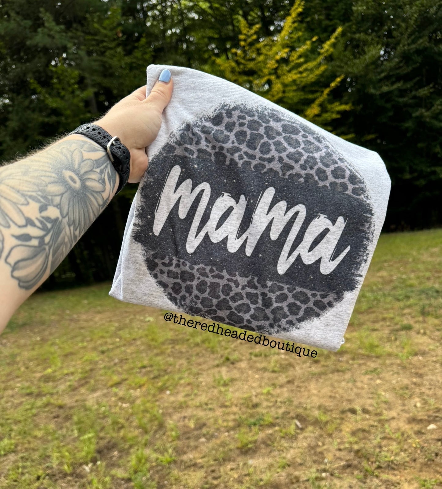 Black Leopard Mama Long Sleeve