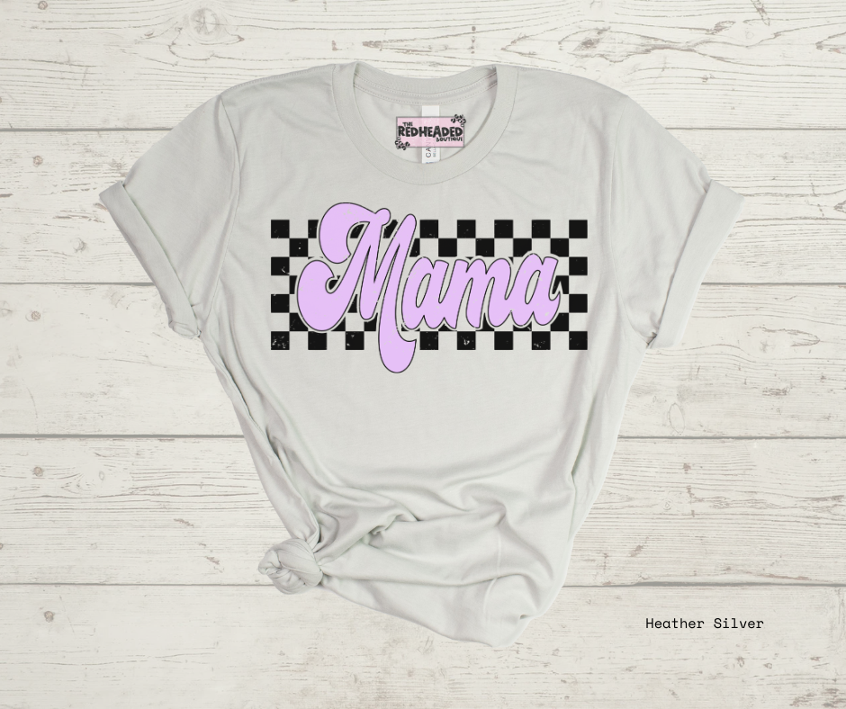 Lilac Mama w. Checkers T-shirt