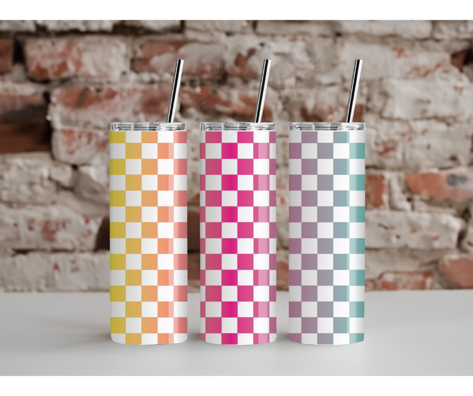 Rainbow Check Tumbler