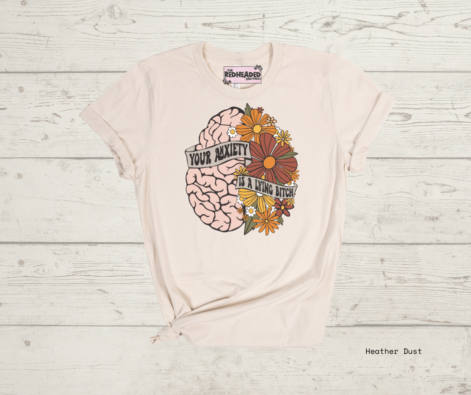 Anxiety Floral Brain T-shirt