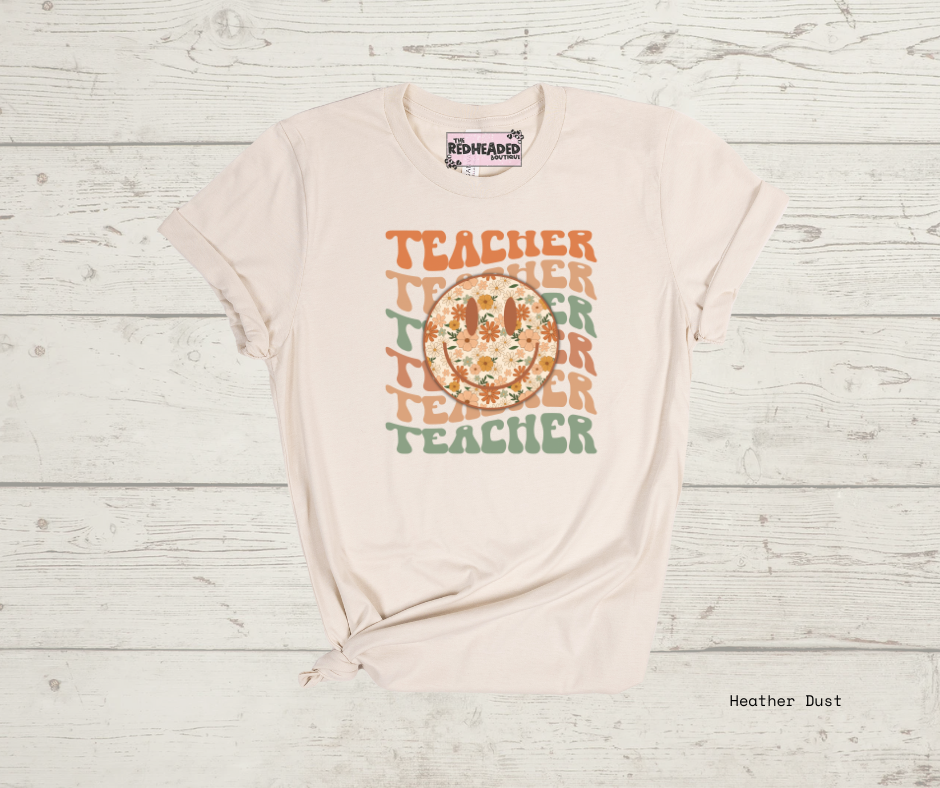 Stacked Retro TeacherT-shirt