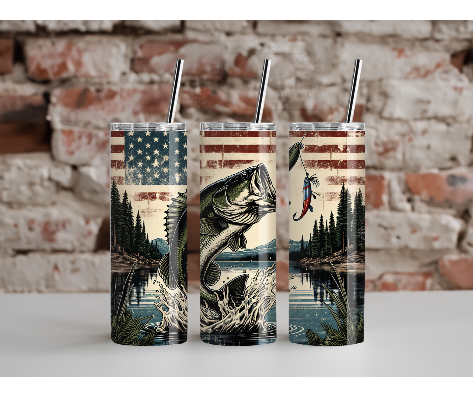 Bass Fish Flag Tumbler