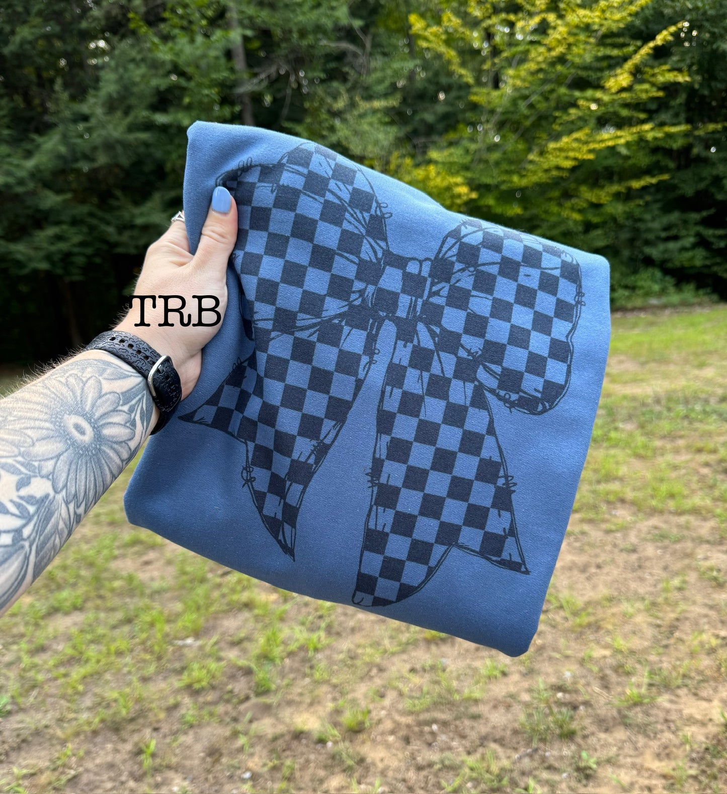 Checkered Bow Crewneck