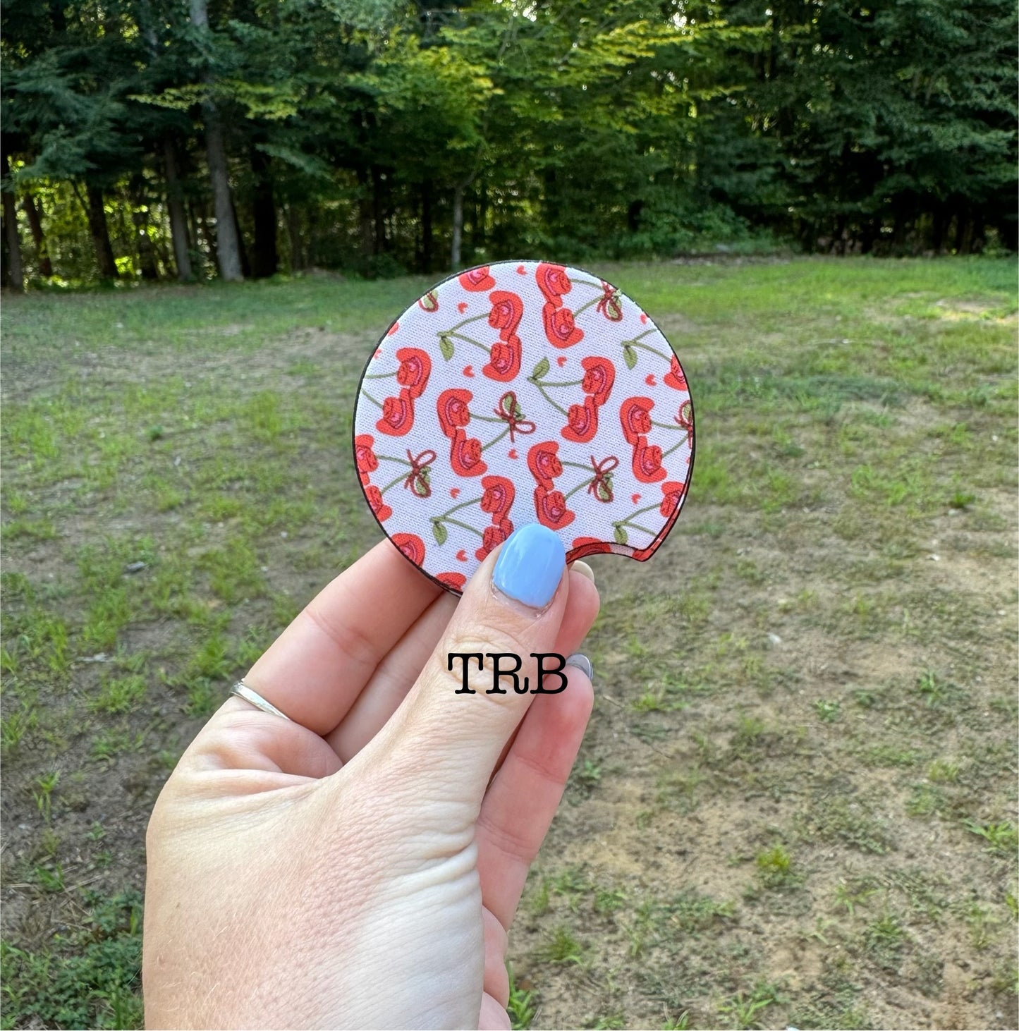 Cowgirl Cherry Car Coasters
