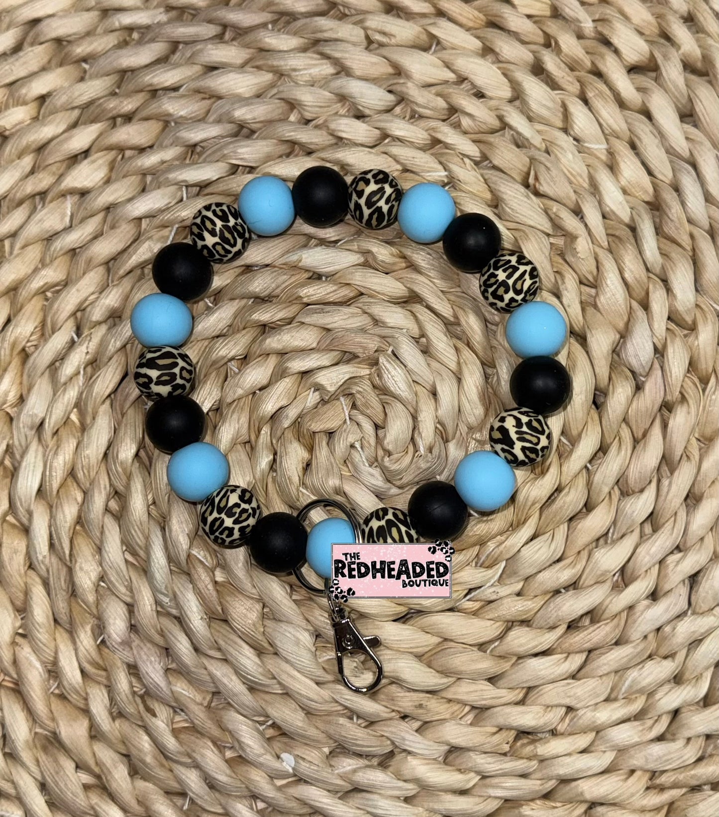 RTS Blue Leopard Wristlet