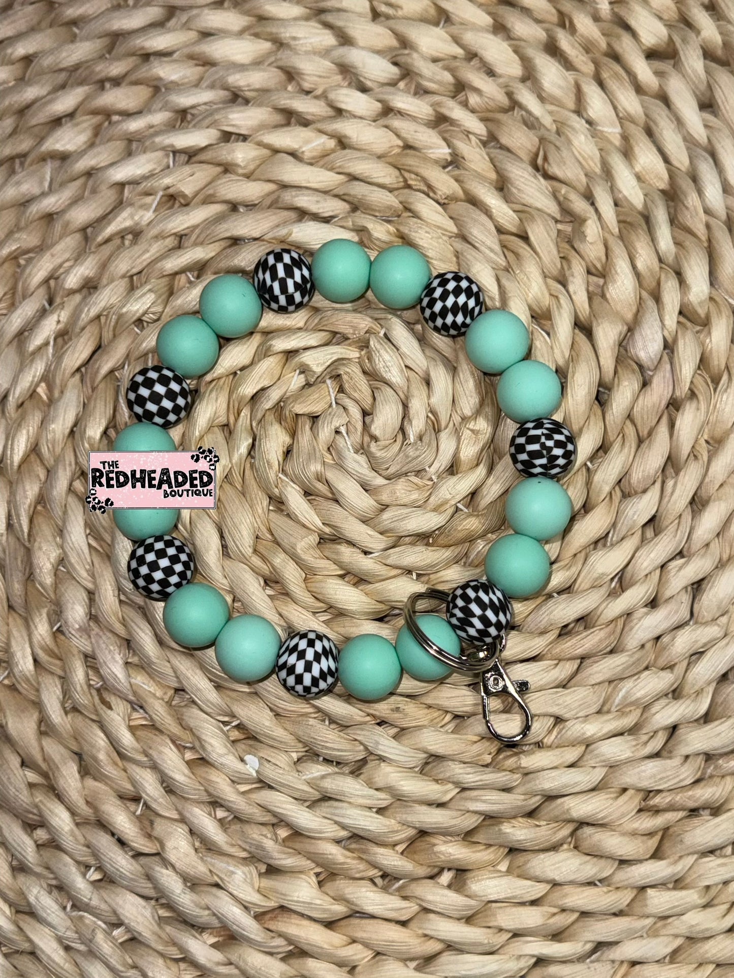 RTS Mint Checkered Wristlet