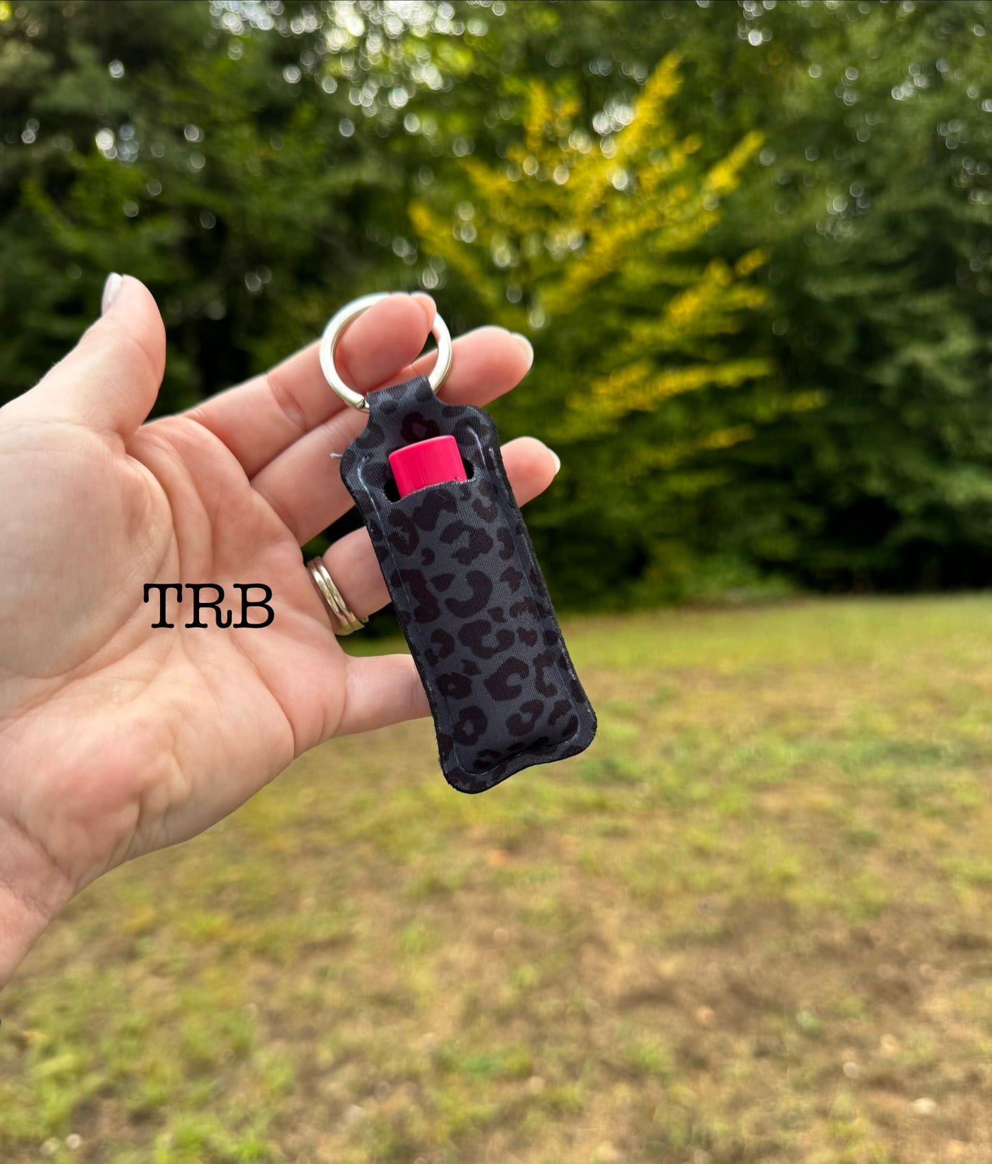 Black Leopard Chapstick Holder