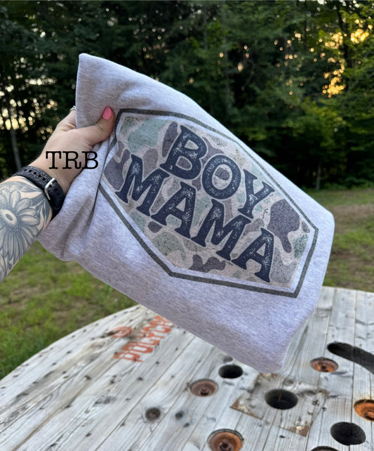 Camo Boy Mama Crewneck