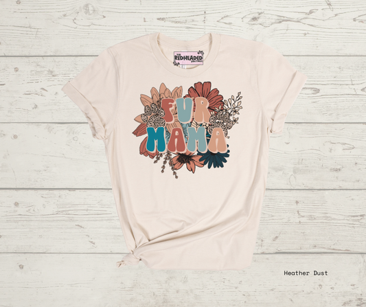 Floral Fur Mama T-shirt