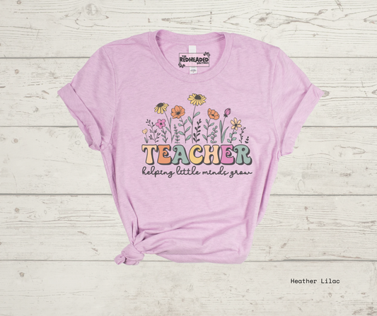 Floral garden Teacher T-shirt