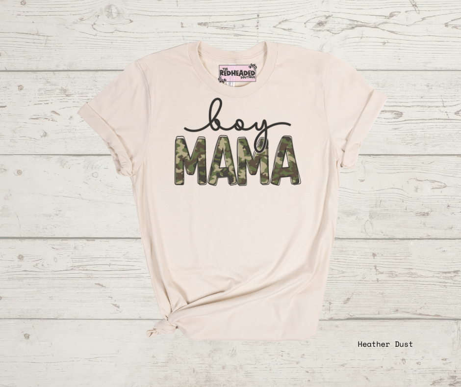 Camo Boy Mama T-shirt