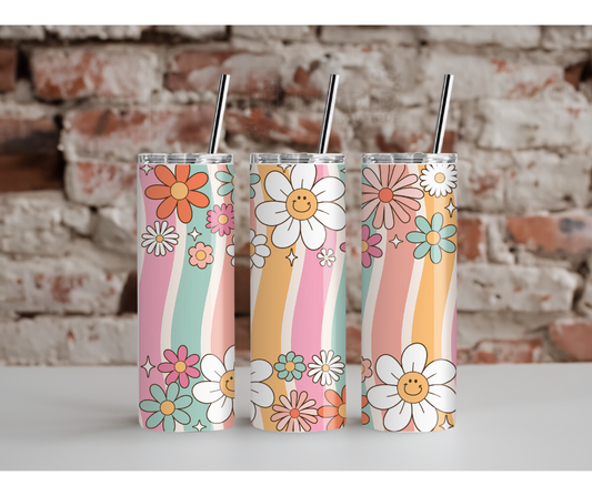 Retro Flower Tumbler