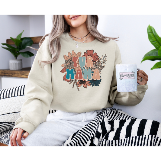 Floral Fur Mama Crewneck