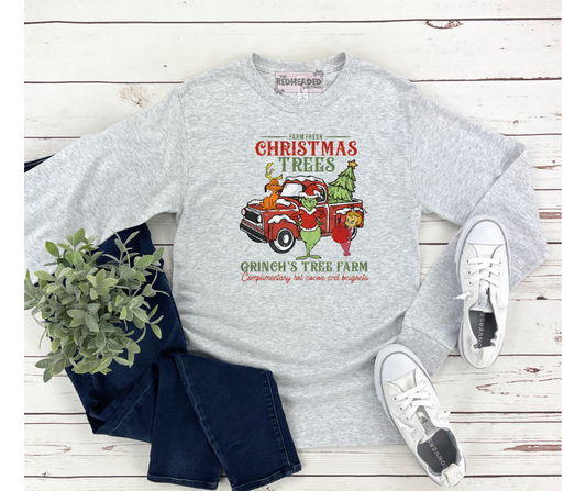 Green Man Xmas Trees Long Sleeve Shirt