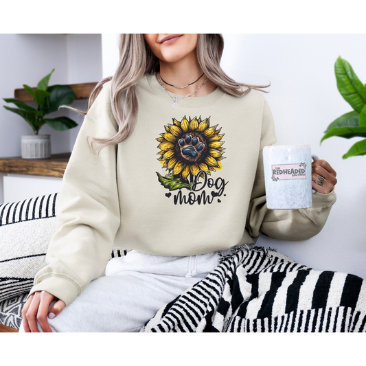 Dog Mom Sunflower Crewneck