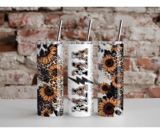 Leopard Sunflower Mama Tumbler