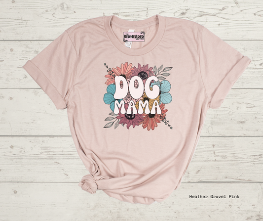 Retro Floral Dog Mama T-shirt