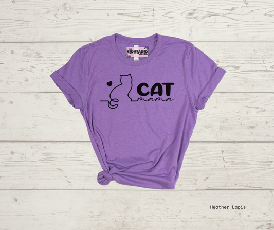 Cat Mama silhouette T-shirt