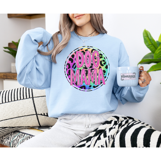 Neon Leopard Dog Mama Crewneck