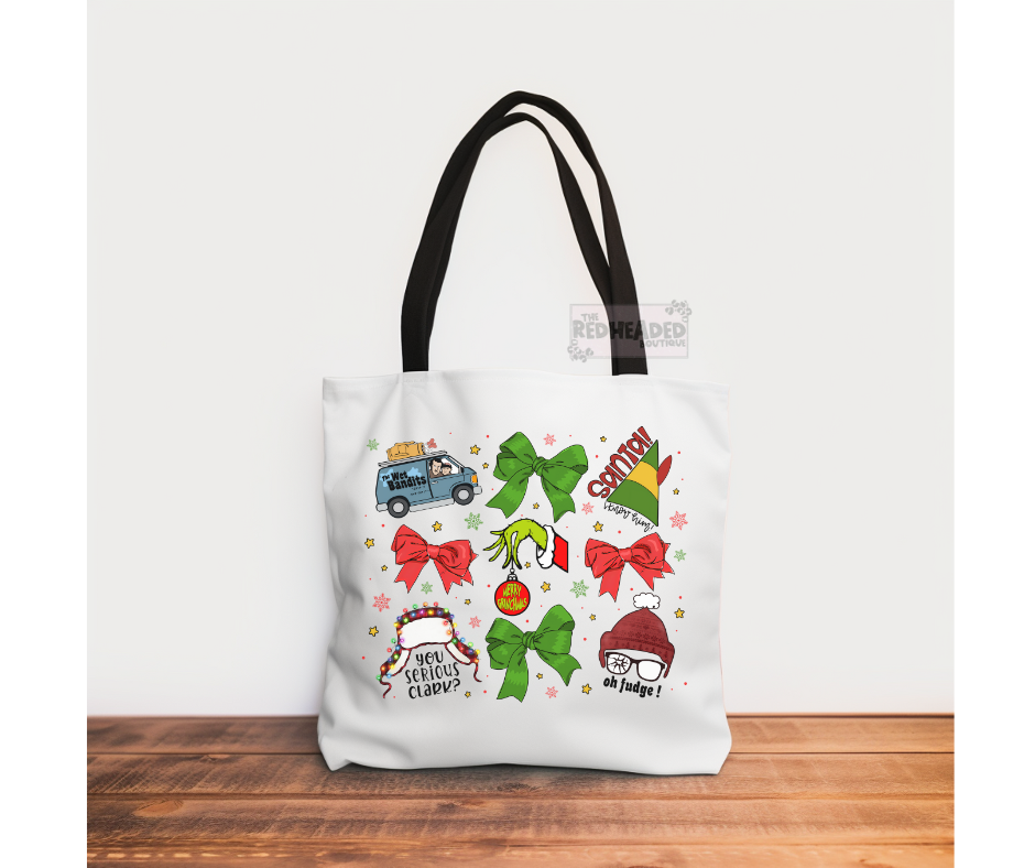 Christmas Movie Bow Tote Bag