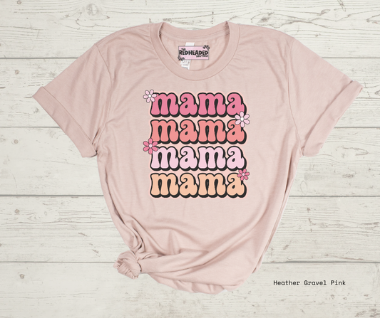Retro Stacked Mama T-shirt