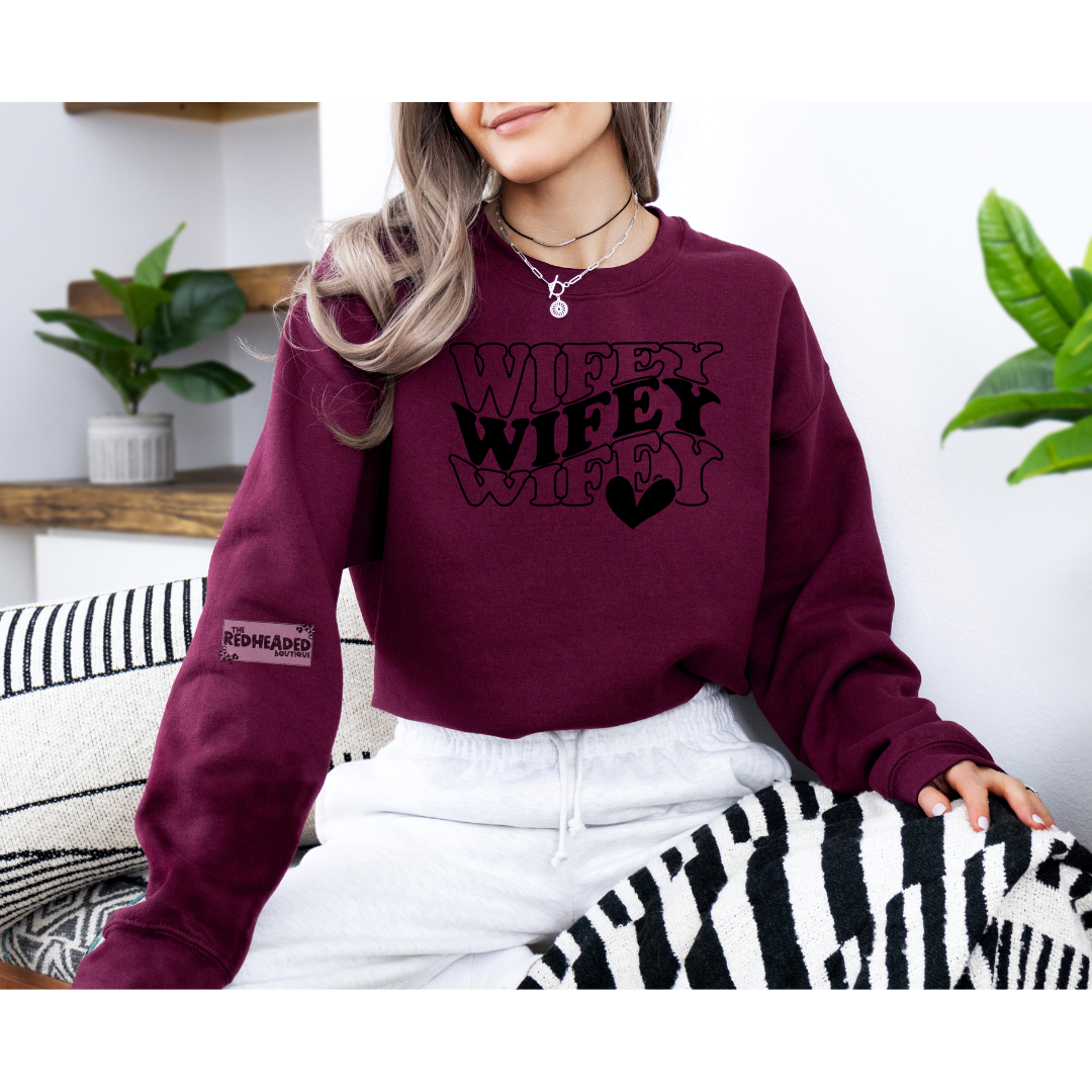 Stacked Wifey Crewneck