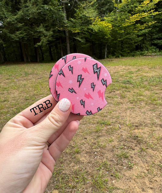 Pink Bolts Car Coasters