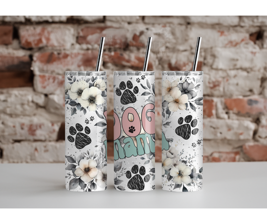 Floral Dog Mama Tumbler