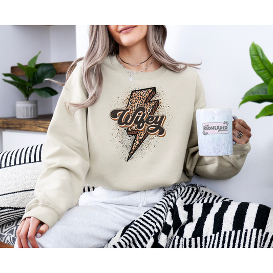 Lightening bolt Wifey Crewneck