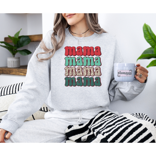 Stacked Xmas Mama Crewneck