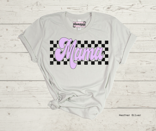 Lilac Mama w. Checkers T-shirt