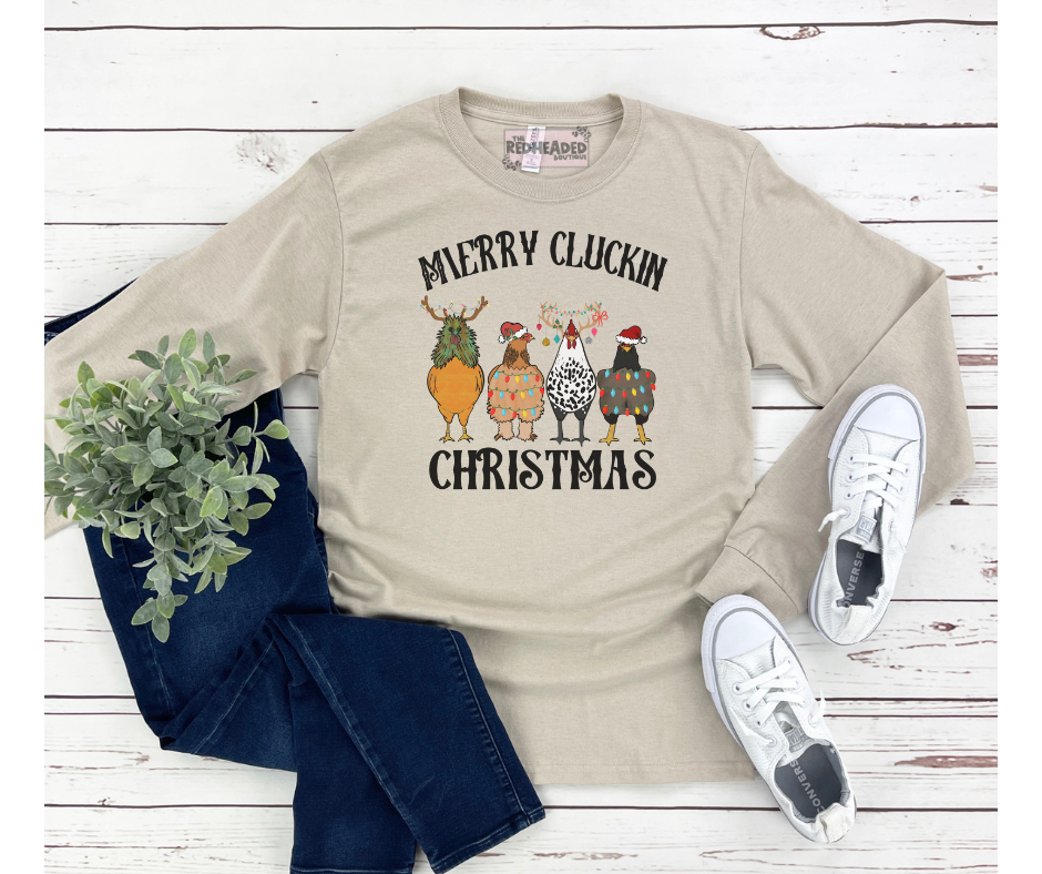 Cluckin Christmas Long Sleeve Shirt