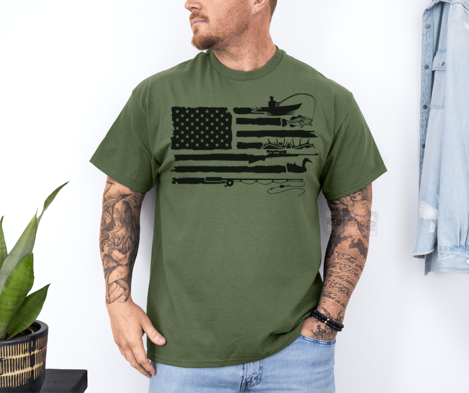 Outdoorsman Flag T-shirt