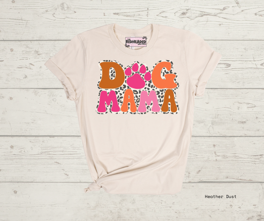 Orange & Pink Dog Mama T-shirt