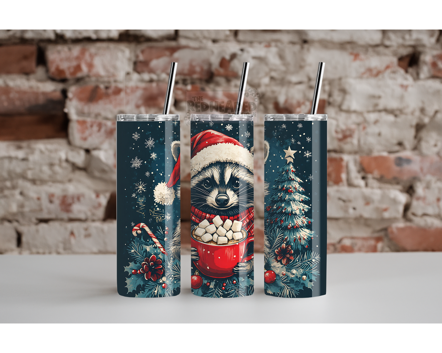 Xmas Raccoon Tumbler