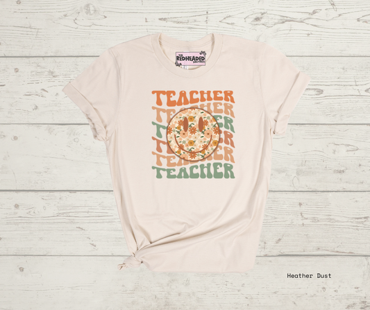 Stacked Retro TeacherT-shirt