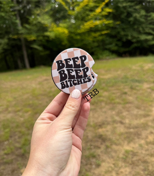 Beep Beep B*tches Car Coasters