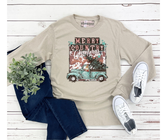 Merry Country Christmas Long Sleeve Shirt