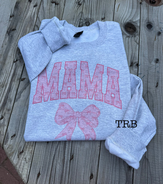 Pink Bow Mama Crewneck