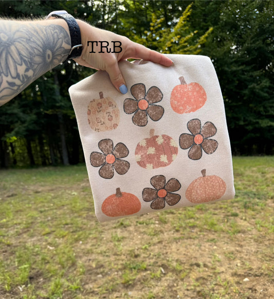 Retro Flowers & Pumpkins