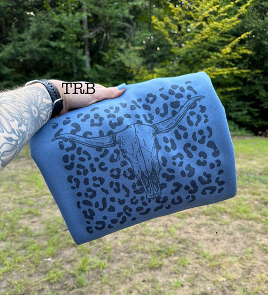 Leopard Bullskull Crewneck