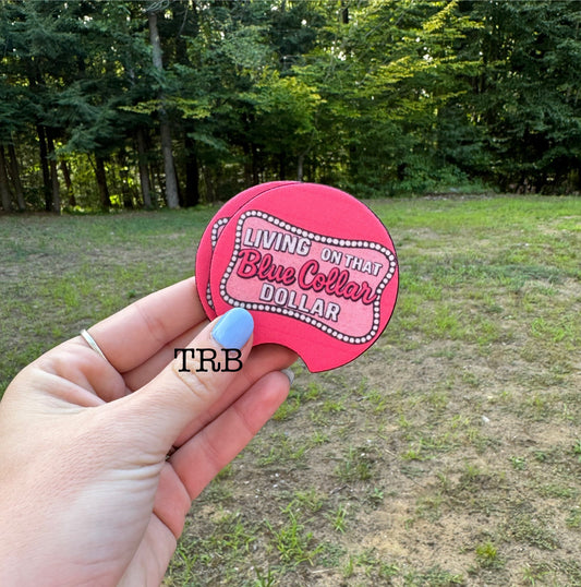Blue Collar Dollar Car Coasters