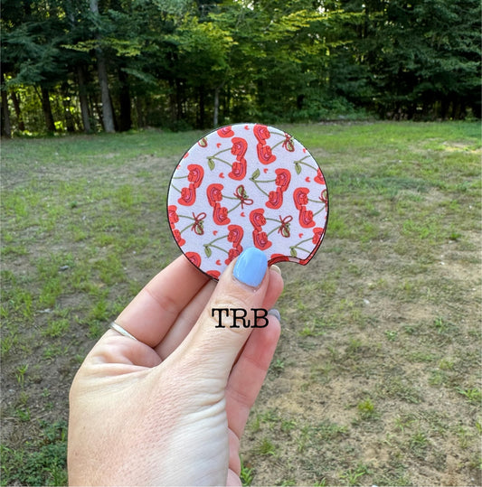Cowgirl Cherry Car Coasters