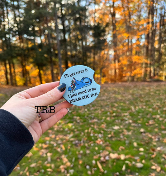 Dramatic Blue Guy Car Coasters